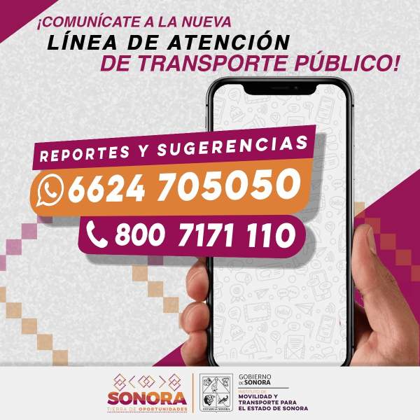 Gobierno de Sonora habilita nuevo WhatsApp para atención ciudadana del Imtes